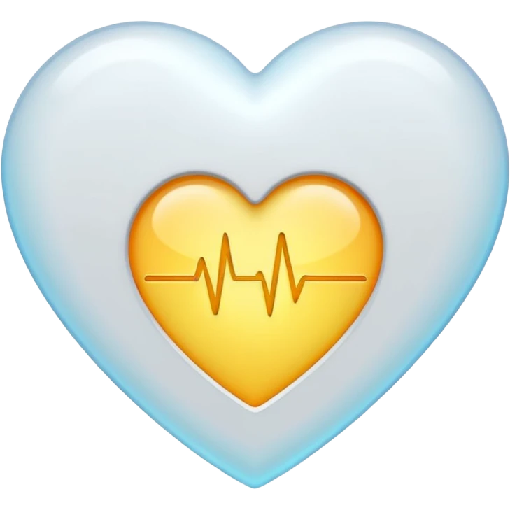 white heart with a pulse, Discord emoji style, simple and bold emoji