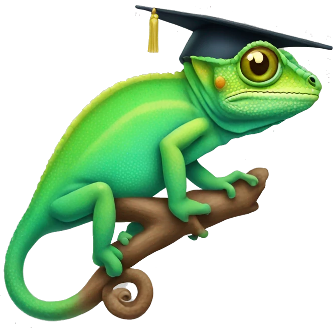 Graduated chameleon emoji