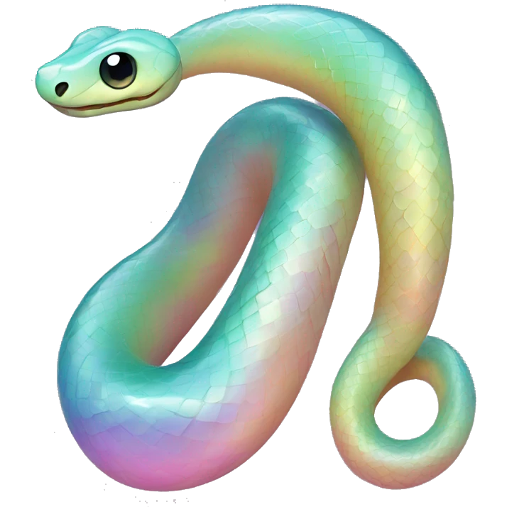 Sparkly glossy Pastel iridescent glass snake emoji