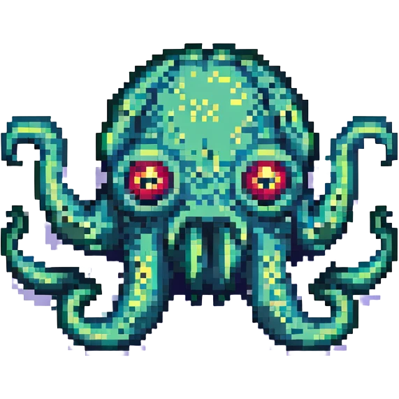 pixel art monster with one eye and tentacles emoji