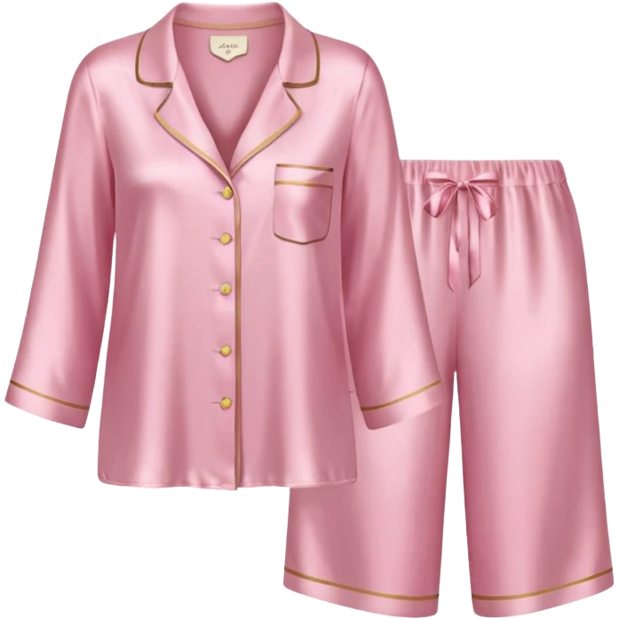 Light pink silk pyjamas set emoji