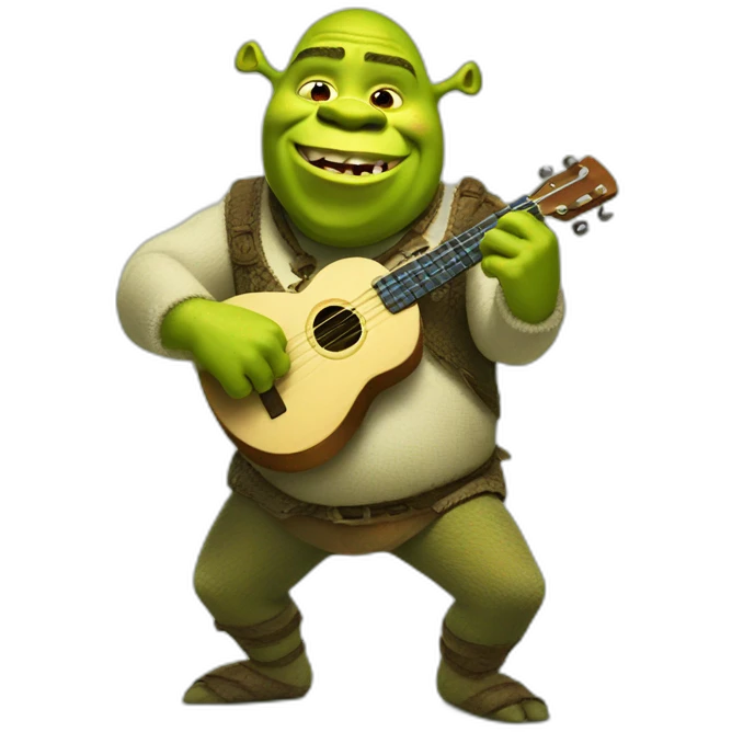 Shrek playing ukulele emoji