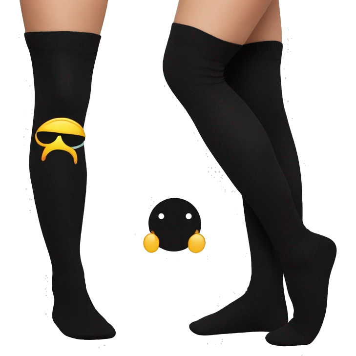 Just Plain Black over knee socks emoji