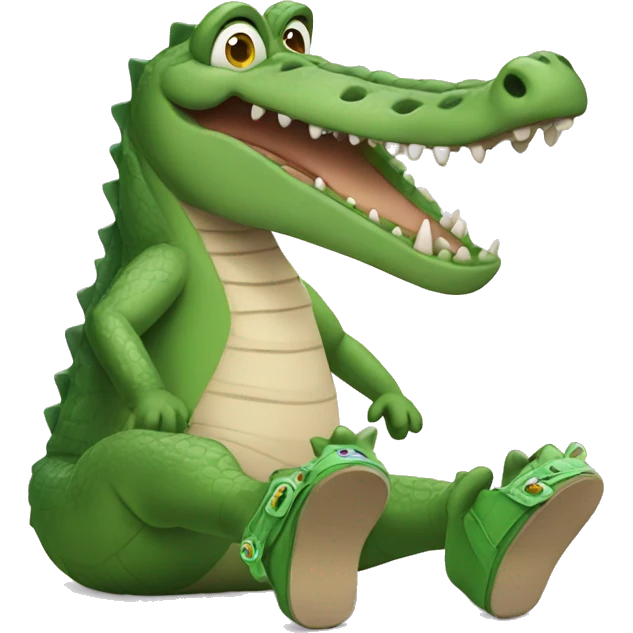 crocodile wearing crocs shoes emoji