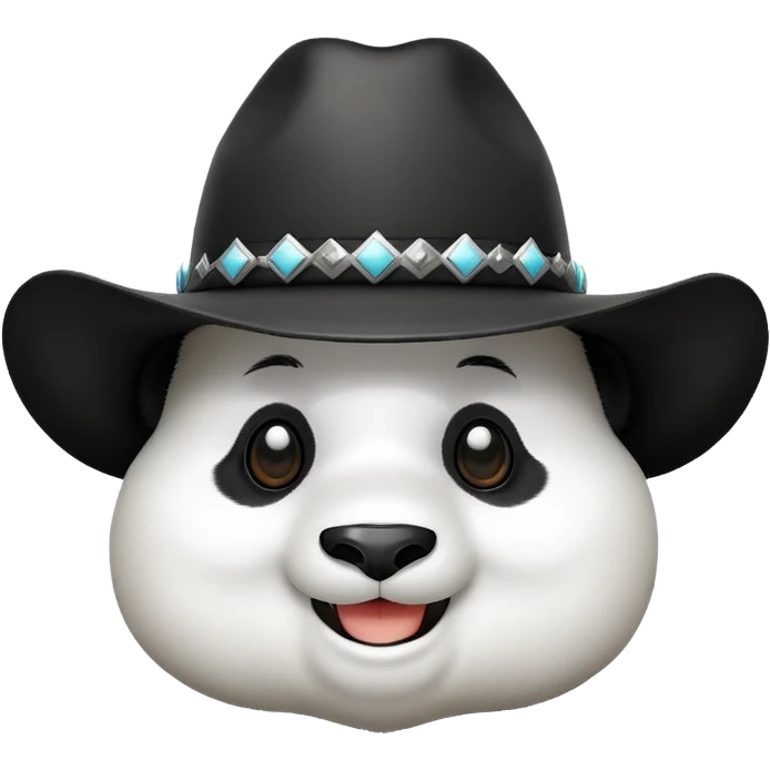 A panda head whit cowboy hat emoji