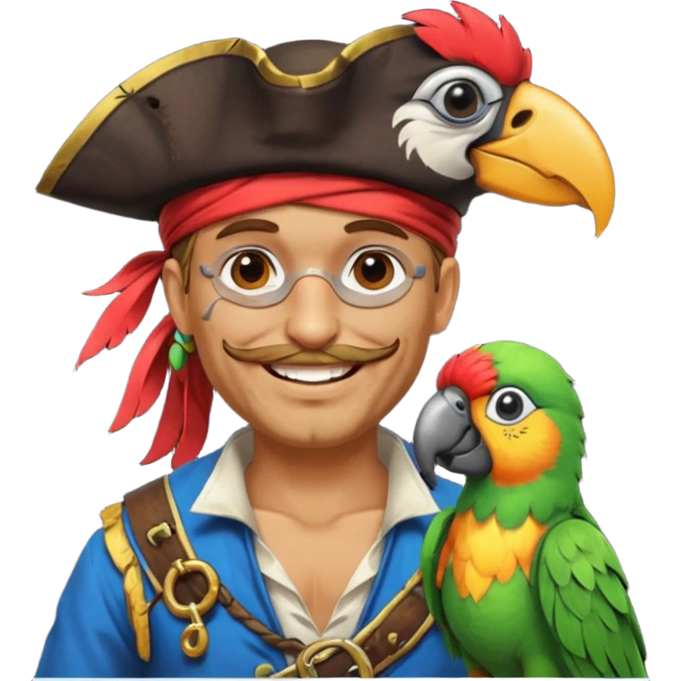 pirate and parrot emoji