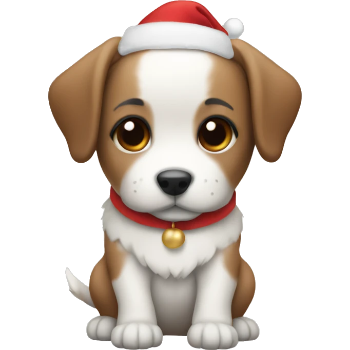 Christmas puppy emoji
