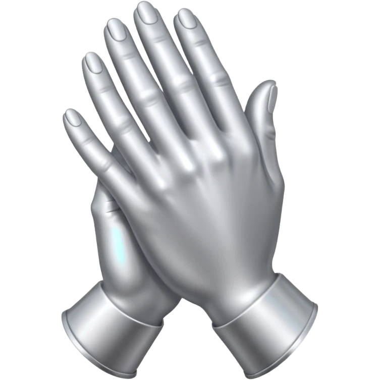 praying metallic hands, realistic proportions emoji