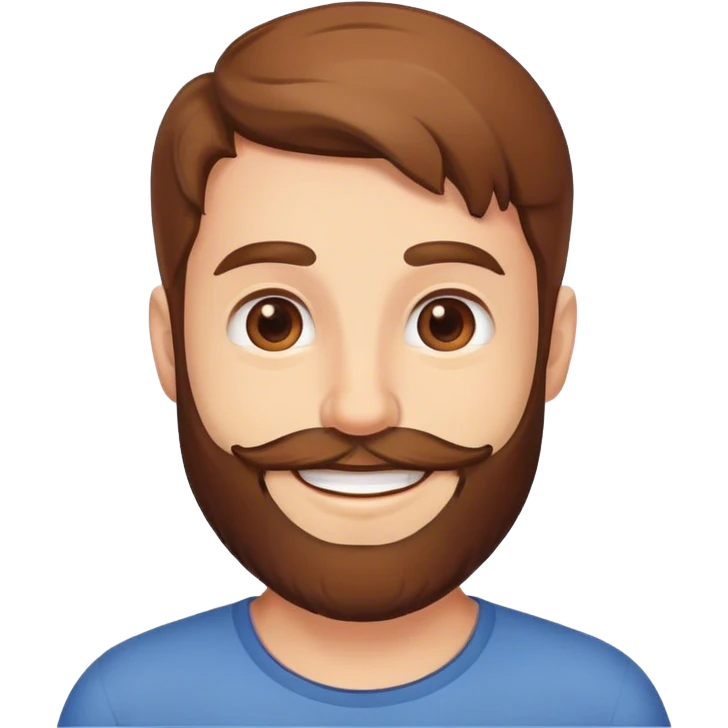 calvo con barba marron, sonrie emoji