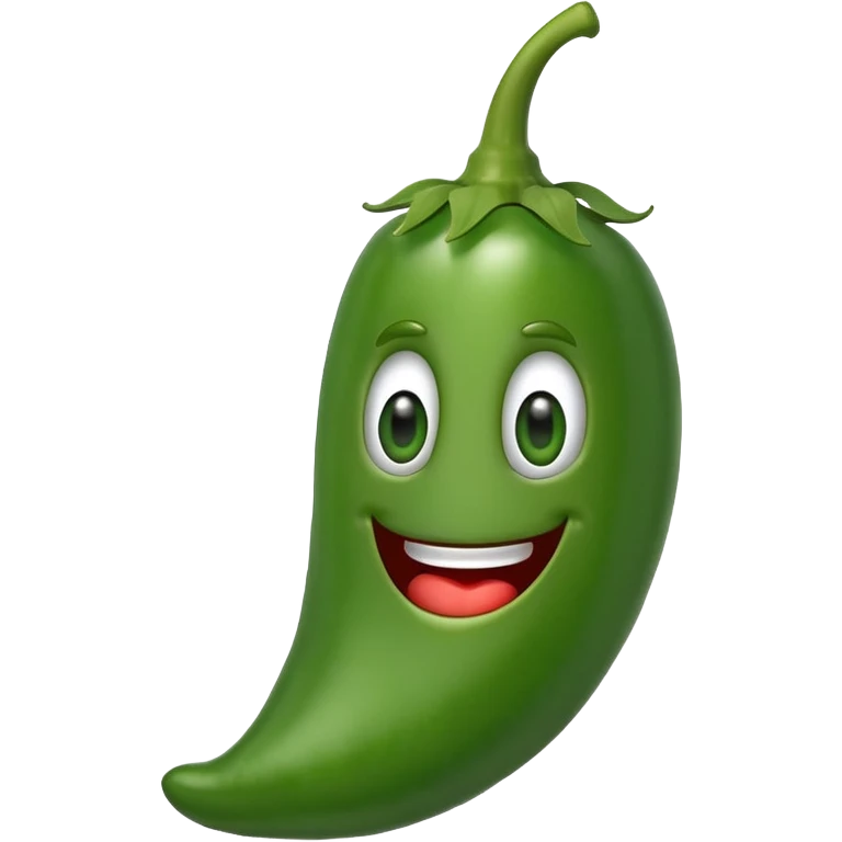 jalapeno pepper with a happy face emoji