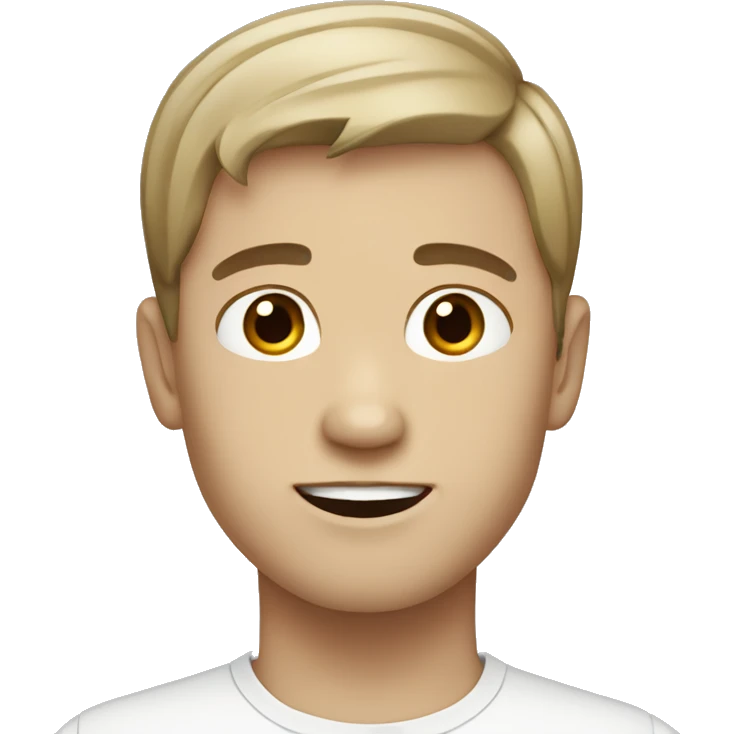 white boy with black but brownish hair  emoji