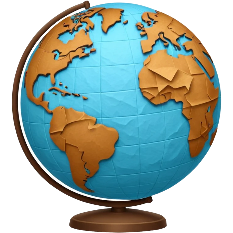 Papier-Mâché Globe with paper emoji