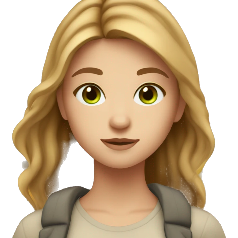 Create a girl with light brown hair, green eyes, fair skin, in an autumn atmosphere emoji
