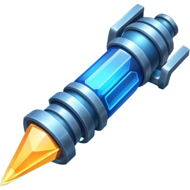 space miner tool icon, futuristic mining tool, sci-fi design, metallic details, glowing energy accents, 3D cartoon, mobile game icon style, clean background, soft shadow, no text, no watermark

 emoji