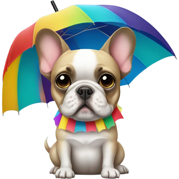French bulldog with umbrella emoji