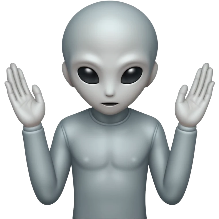 fullbody gray alien PRAYING HANDS REARVIEW emoji