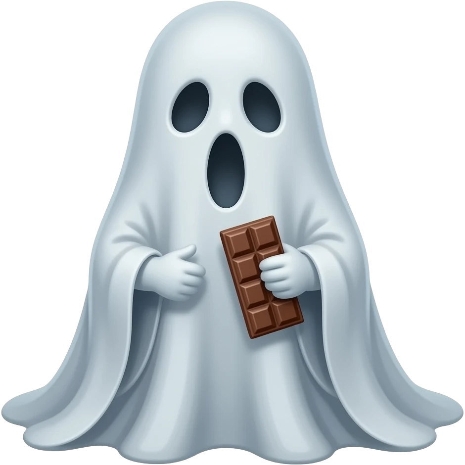 Haunting ghost realistic wating chocolate barFantasy emoji