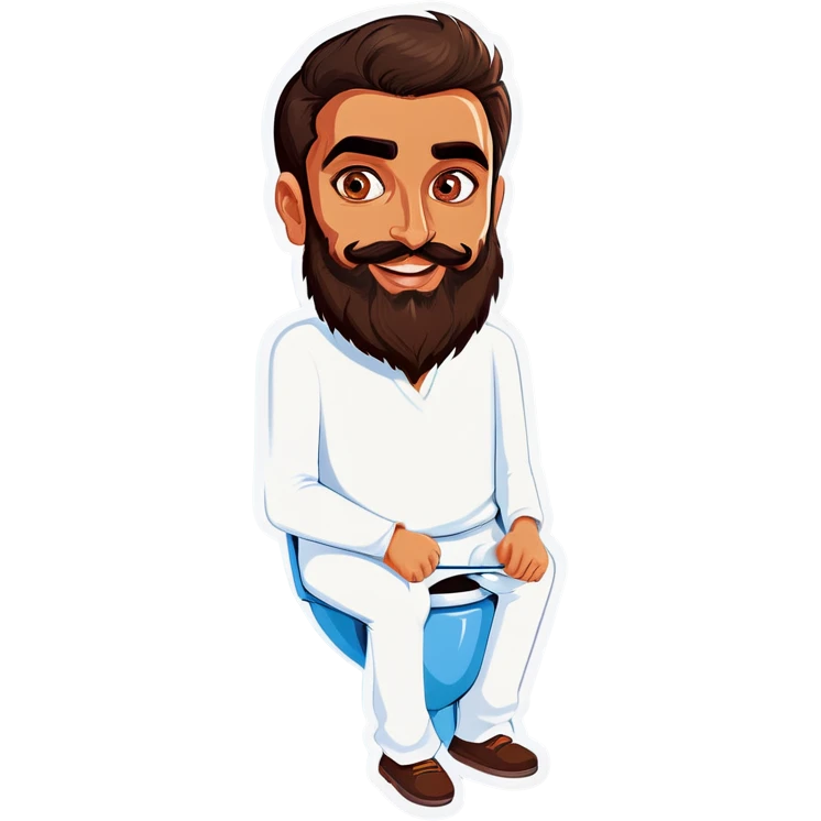 Persian guy with beard on toilet  emoji