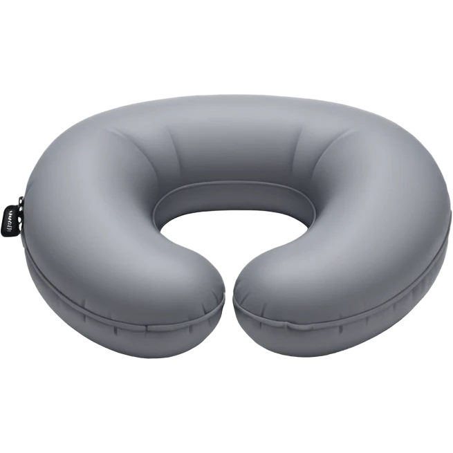 A compact inflatable travel pillow with a sleek surface and adjustable firmness. emoji