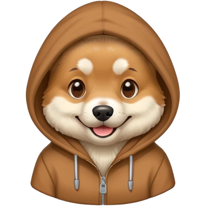 Dog wearing a hoodie emoji
