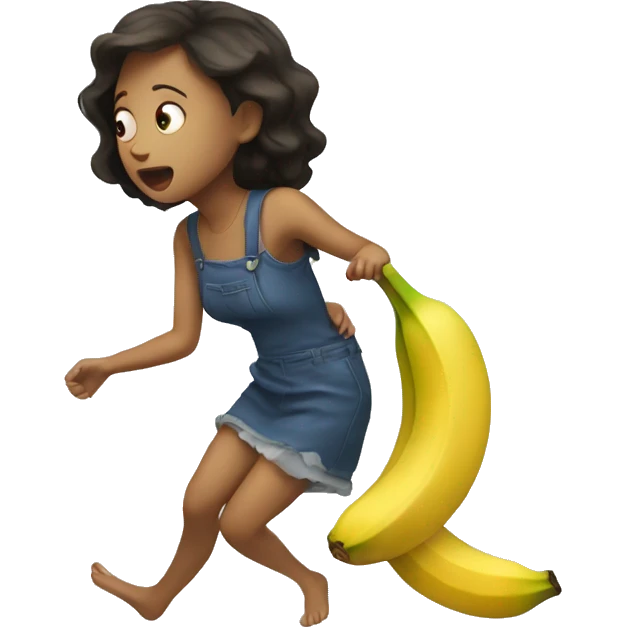 girl slipping on a banana emoji