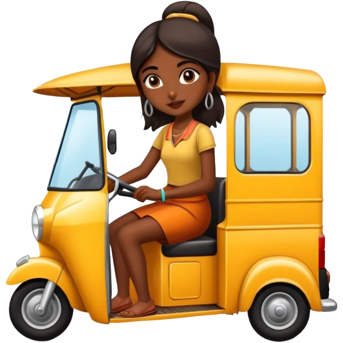 Indian Girl in a tuk tuk emoji
