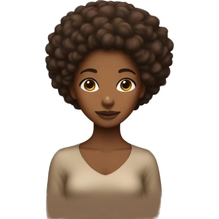  Brown skin Girl with afro emoji