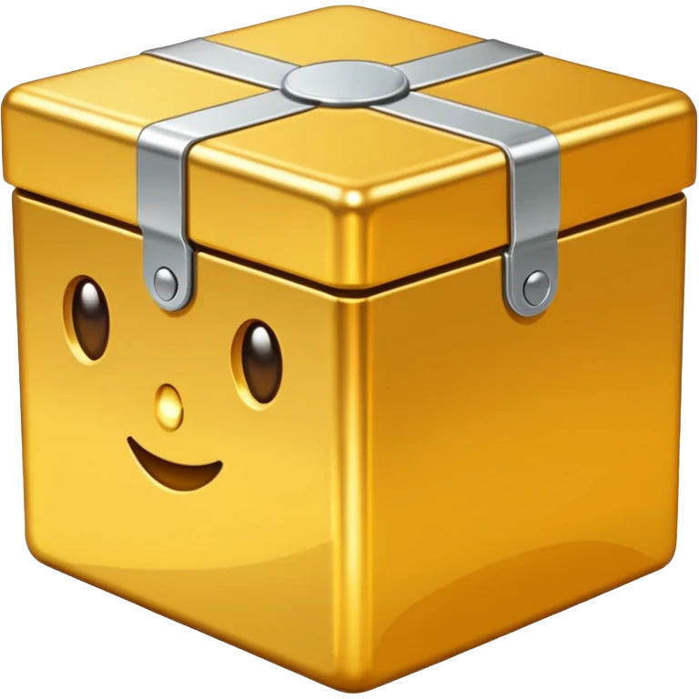 Clean Gold box direct frontal view emoji