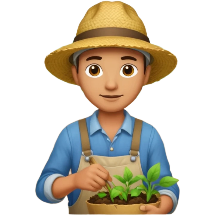 farmer cultivating a field emoji