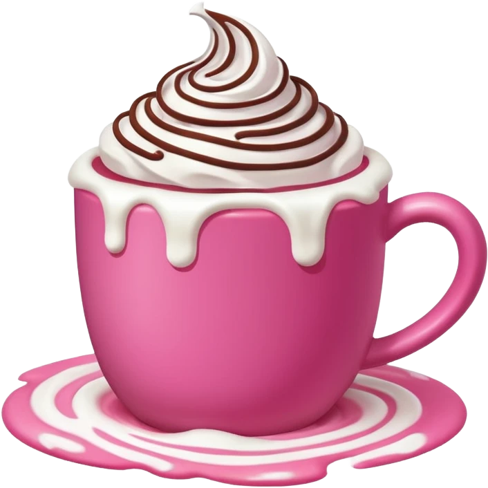 Cioccolata calda rosa aesthetic senza faccia emoji
