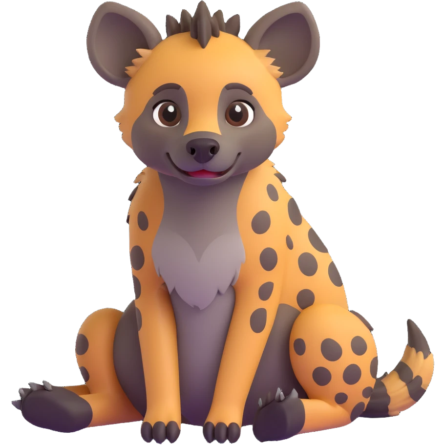 cute hyena sitting emoji