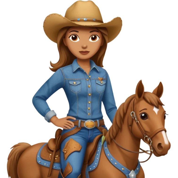 covboy on the horse woman  emoji