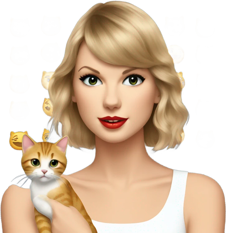Taylor swift with a cat  emoji