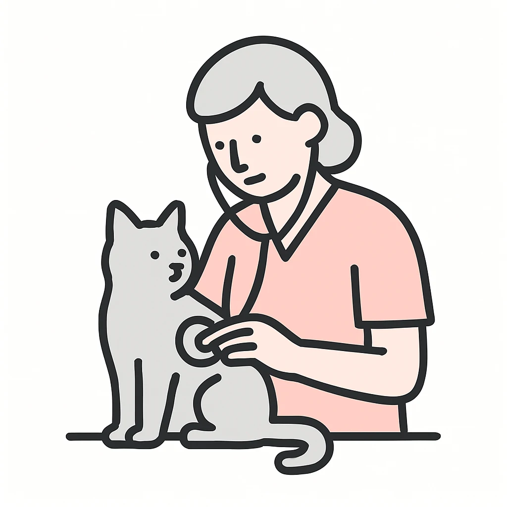 veterinarian examining a cat emoji