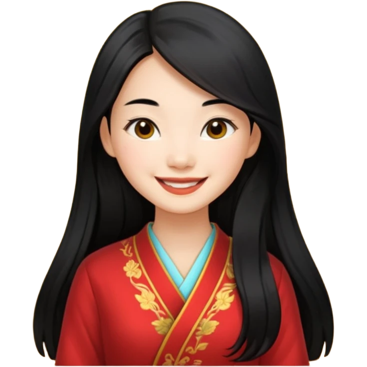 Rich Pretty Asian girl with long hair emoji
