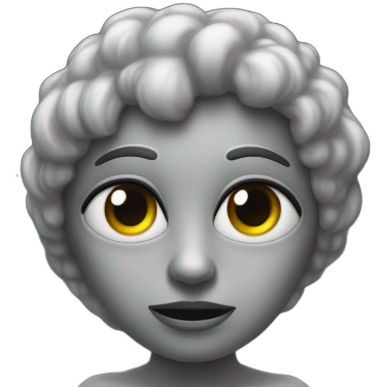 Tété extraterrestre gris avec de grand yeux noirs emoji