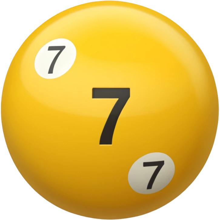Pool table back ball with the number 7 only one number  emoji