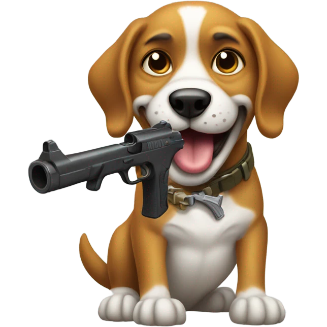 Dog with a gun emoji