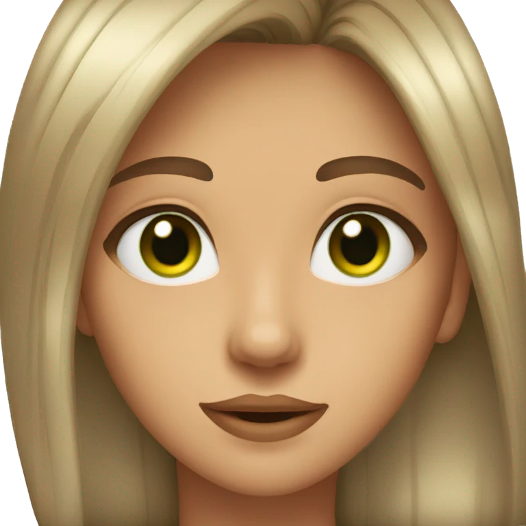 13 year old with long brown hair green eyes big lips and tanned emoji