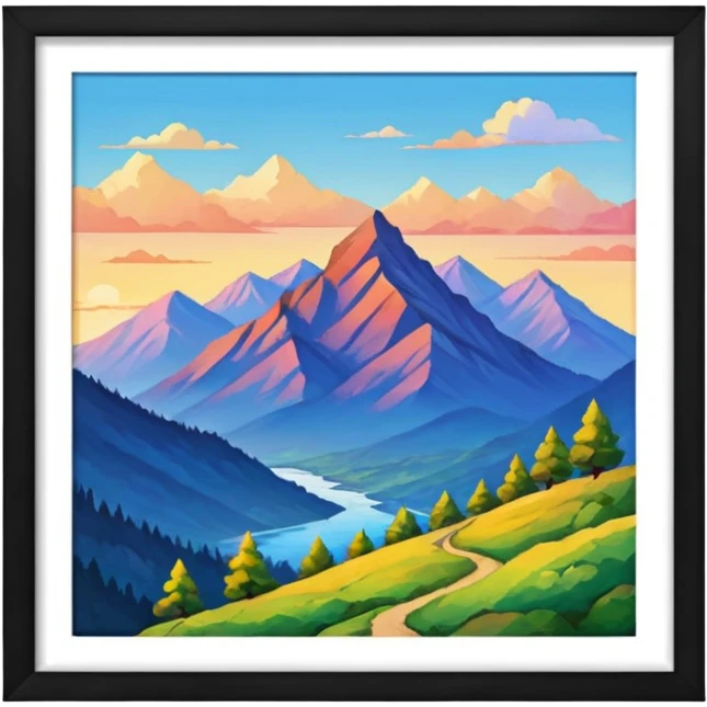 thumbnail picture mac os, painting on wall, mountain emoji