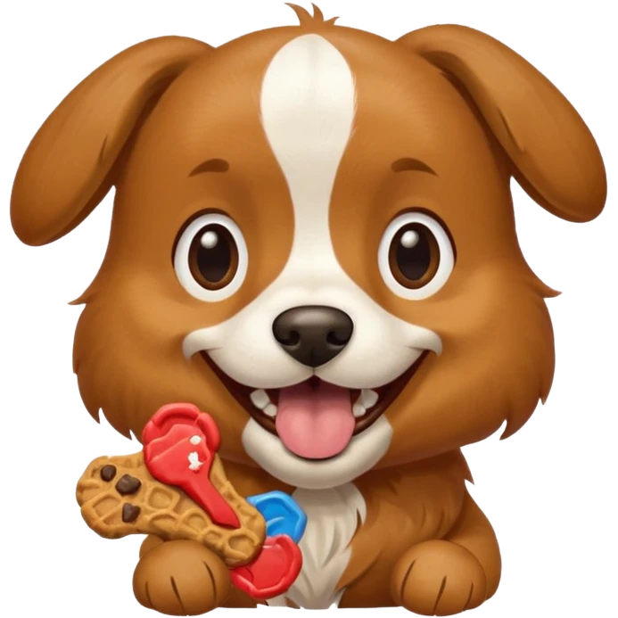 dog eating dog treat emoji