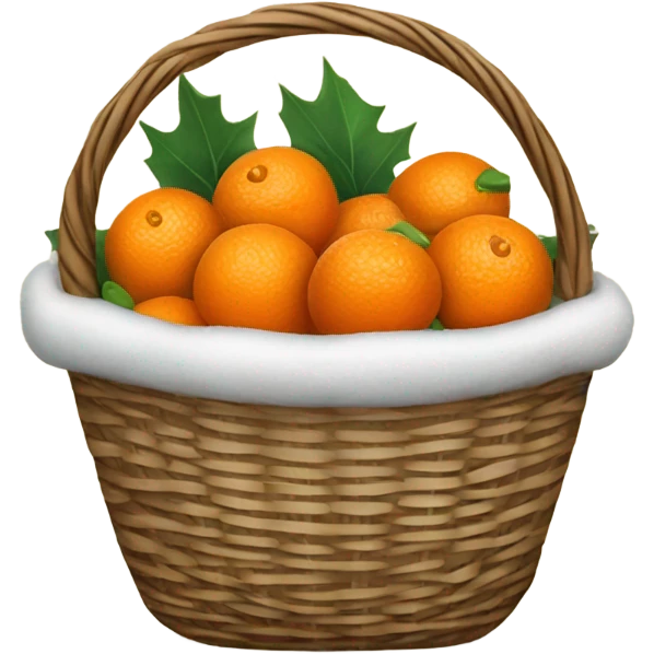 Christmas basket with tangerines emoji