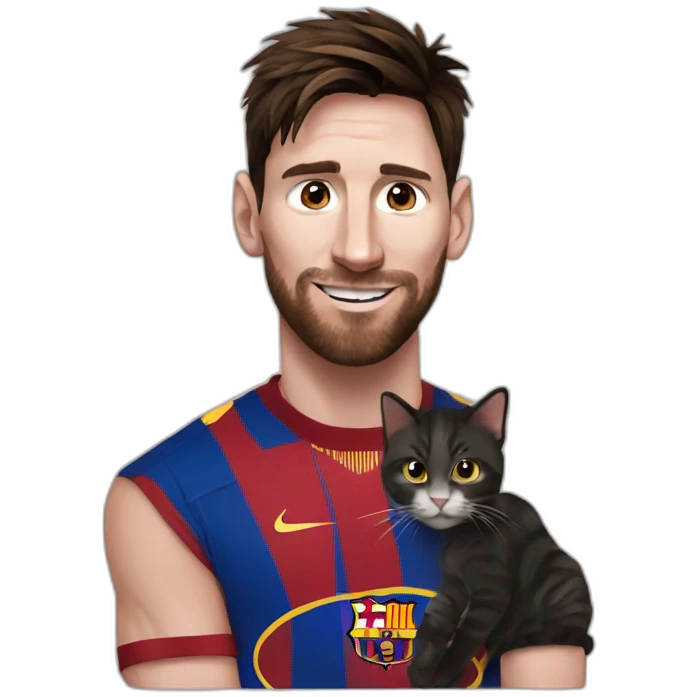 MESSI WITH A CAT emoji
