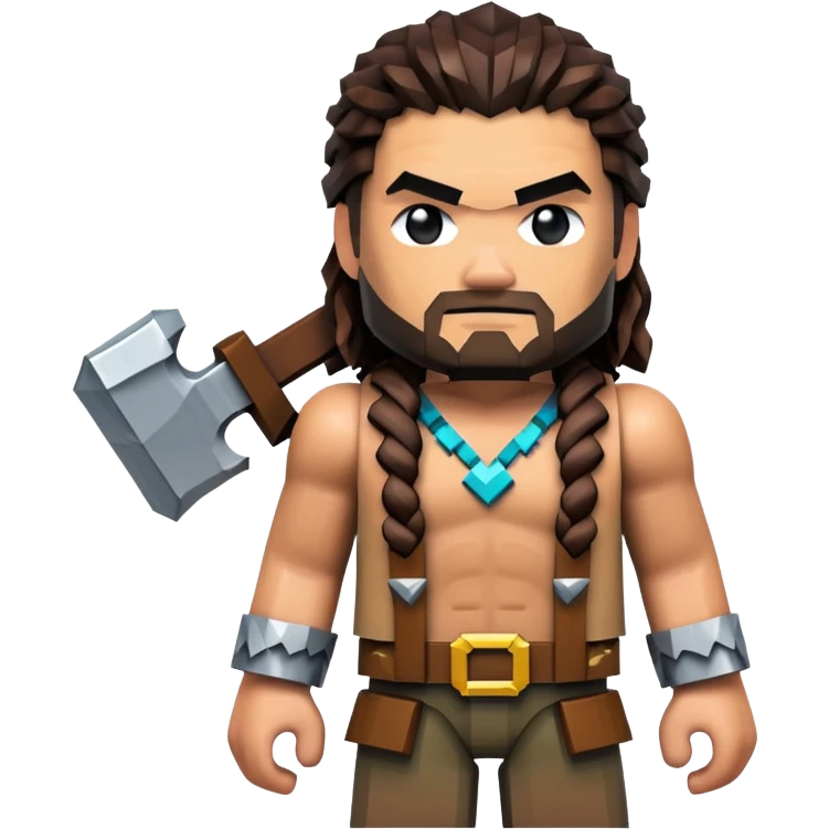 Jason Momoa as a Minecraft character emoji