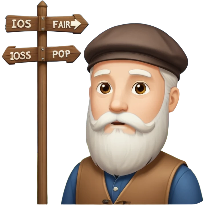 god in front of a signpost emoji