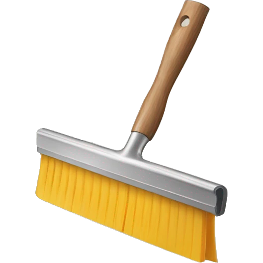squeegee with long wooden handle emoji