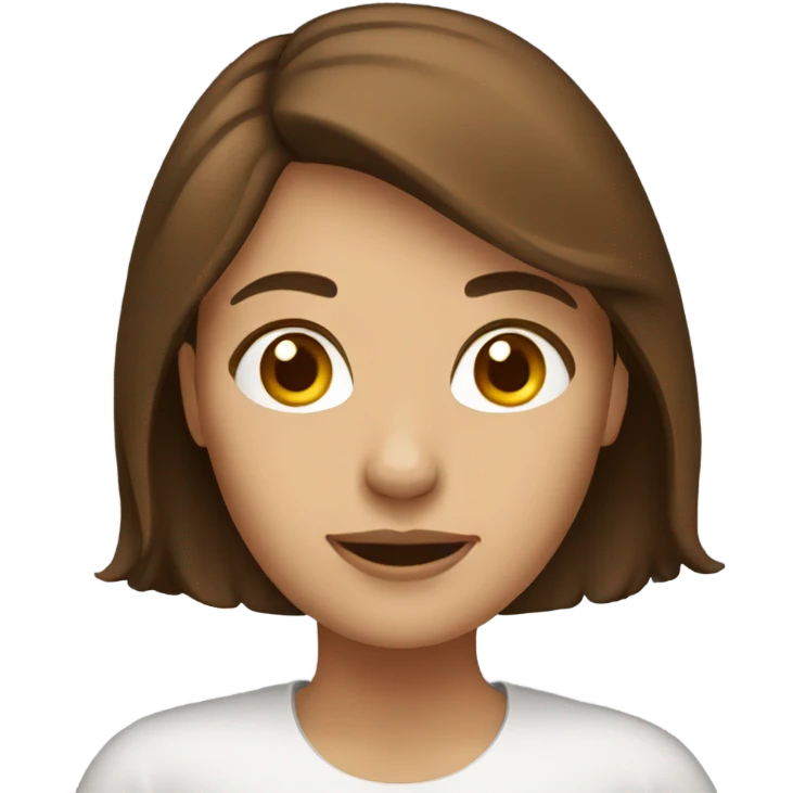 Woman with brown hair in laptop  emoji