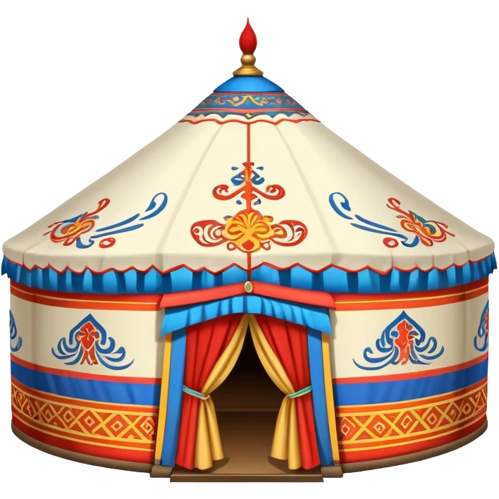 traditional Mongolian ger (yurt) with imperial decorations emoji