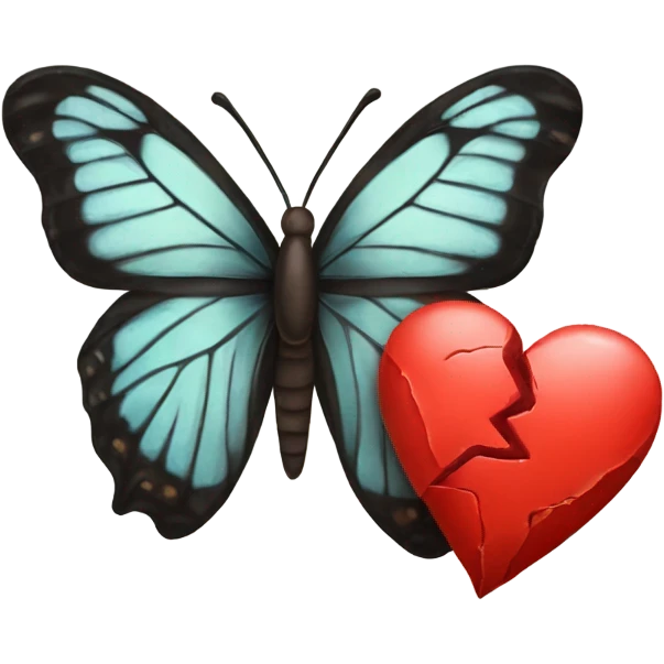 butterfly and broken heart emoji