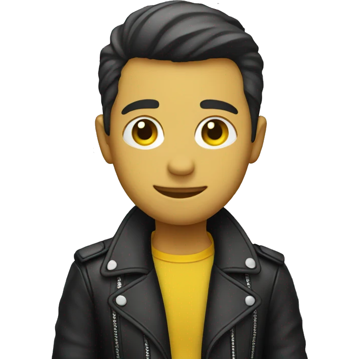 yellow circle emoji wearing leather jacket emoji